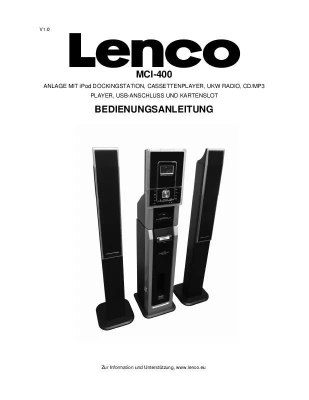 Mode d'emploi LENCO MCI-400