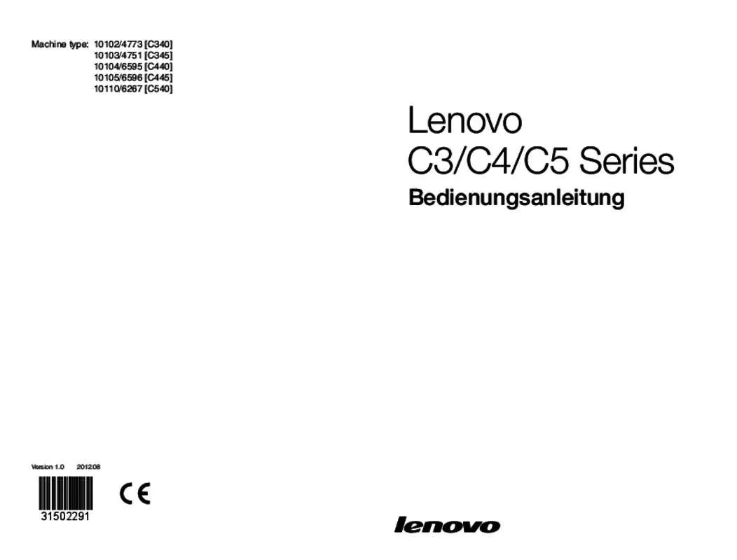 Mode d'emploi LENOVO IDEACENTRE C445 (57319833)