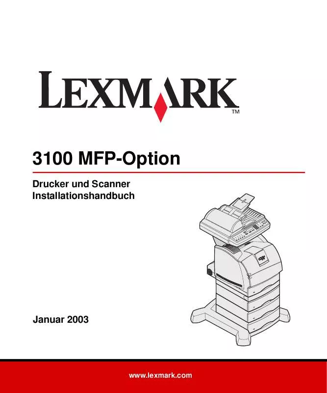 Mode d'emploi LEXMARK 3100 MFP OPTION