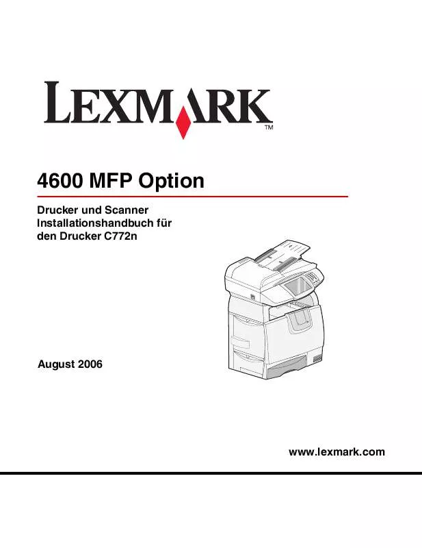 Mode d'emploi LEXMARK 4600 MFP OPTION