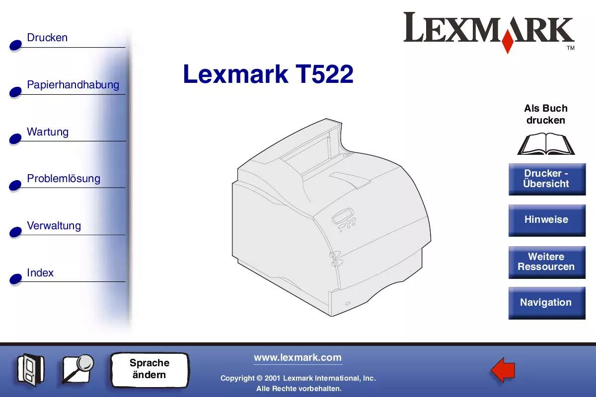 Mode d'emploi LEXMARK T522