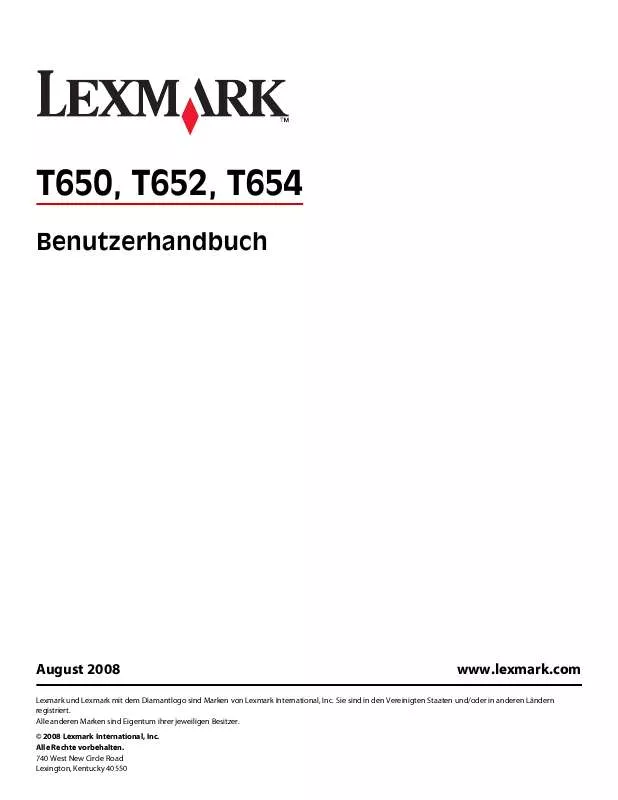 Mode d'emploi LEXMARK T654