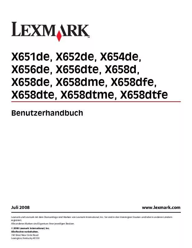 Mode d'emploi LEXMARK X652