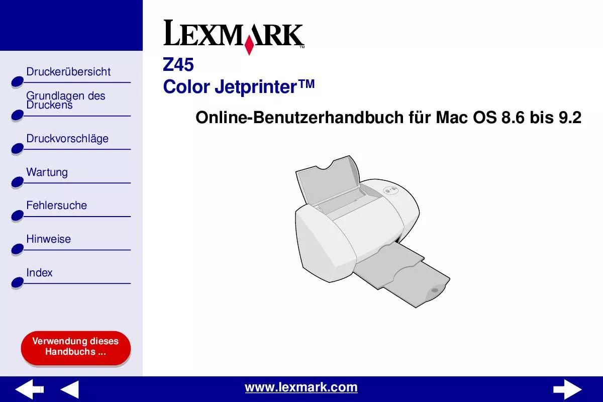 Mode d'emploi LEXMARK Z45SE
