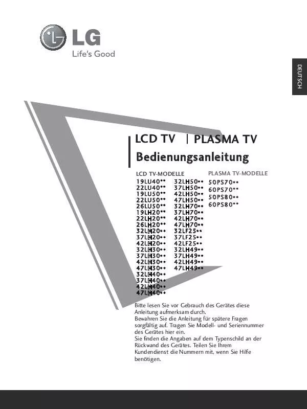 Mode d'emploi LG 32LH4000-ZA.BEUVLJG