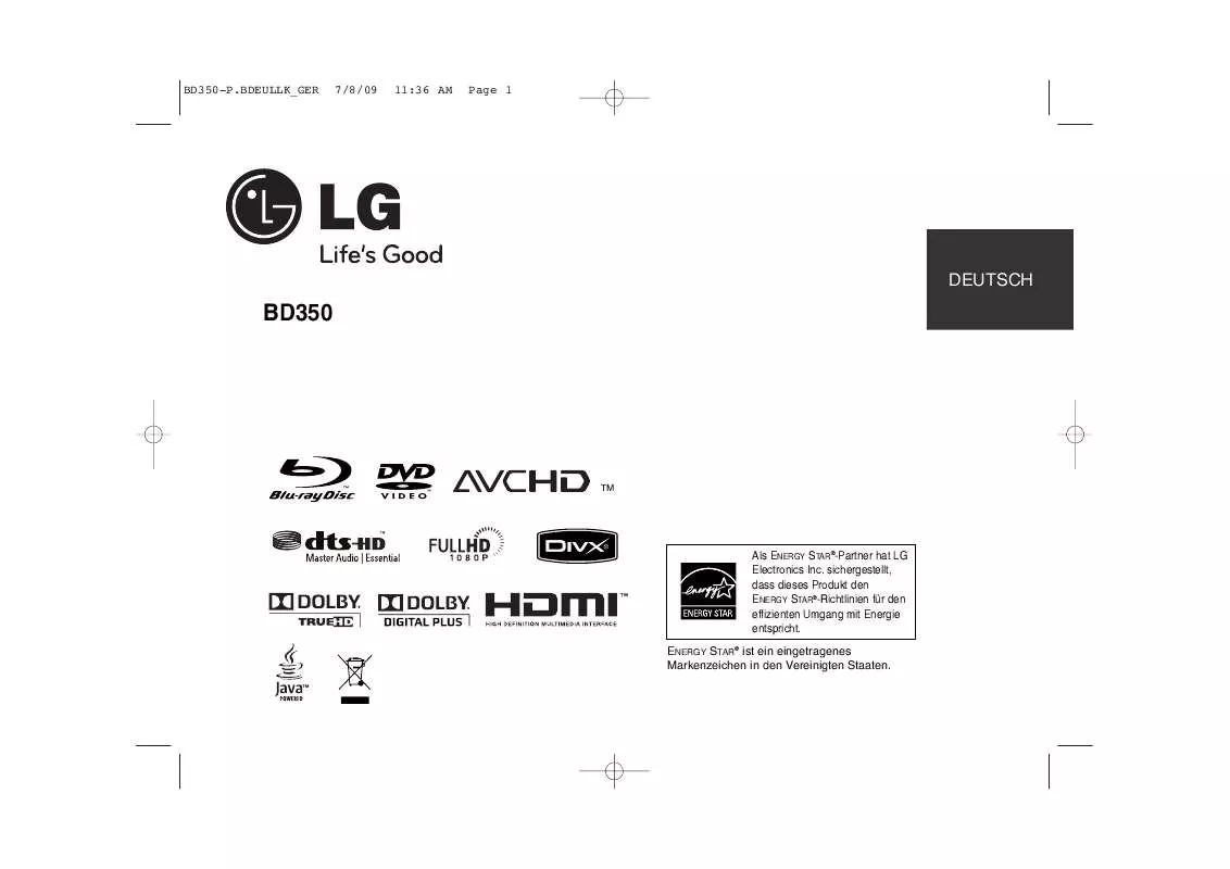 Mode d'emploi LG BD350