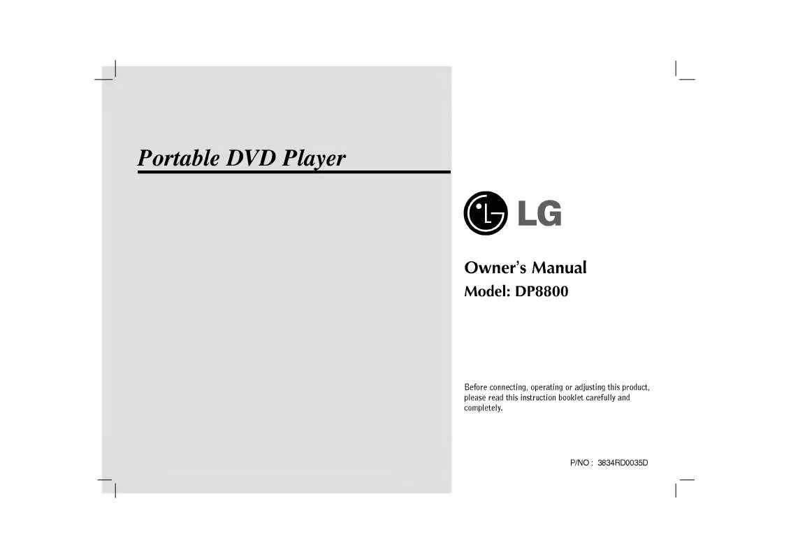 Mode d'emploi LG DP8800