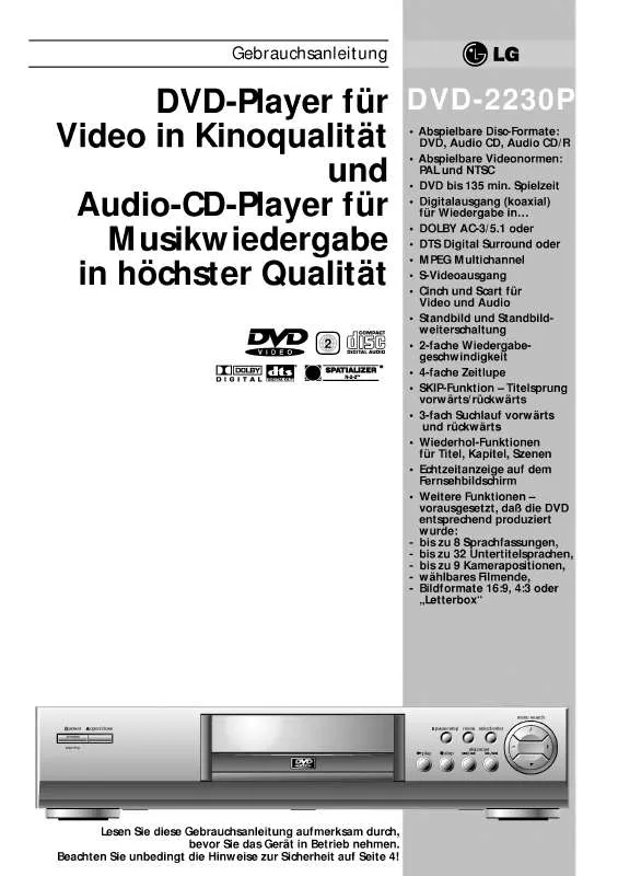 Mode d'emploi LG DVD-2230P