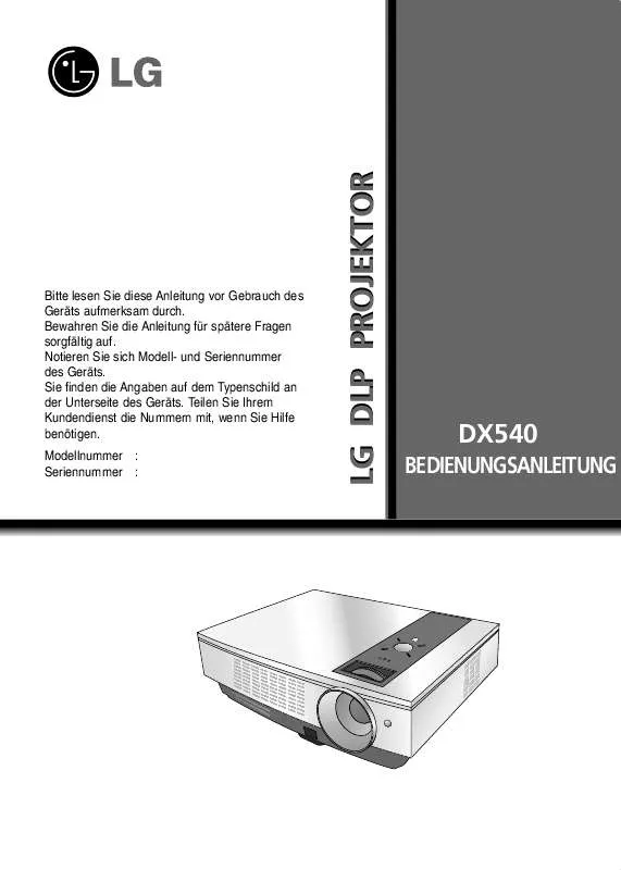 Mode d'emploi LG DX540-JD