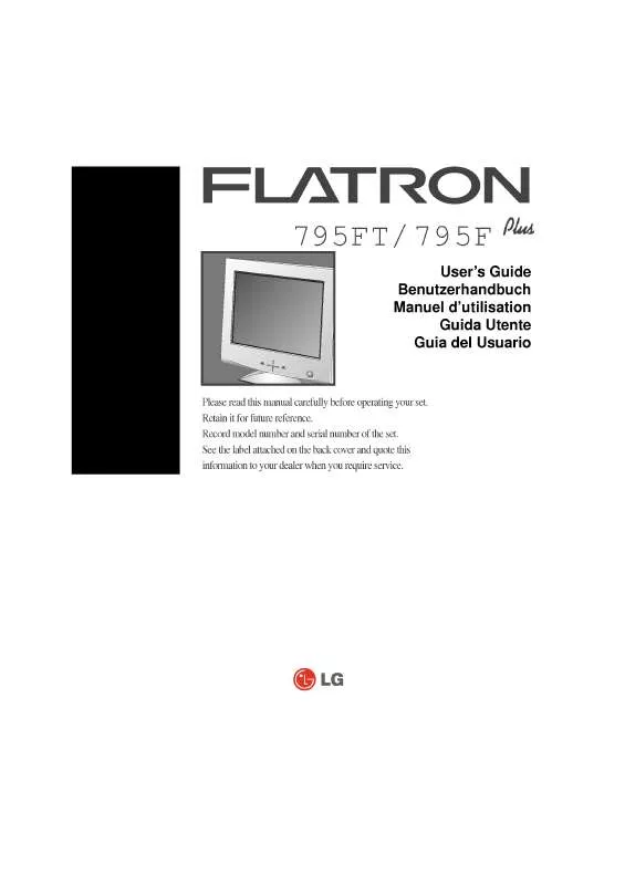Mode d'emploi LG FLATRON 795FT PLUS-FB795B-