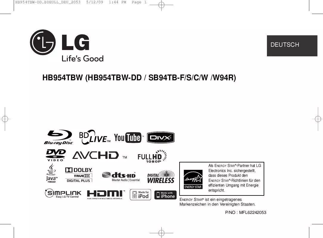Mode d'emploi LG HB954TBW