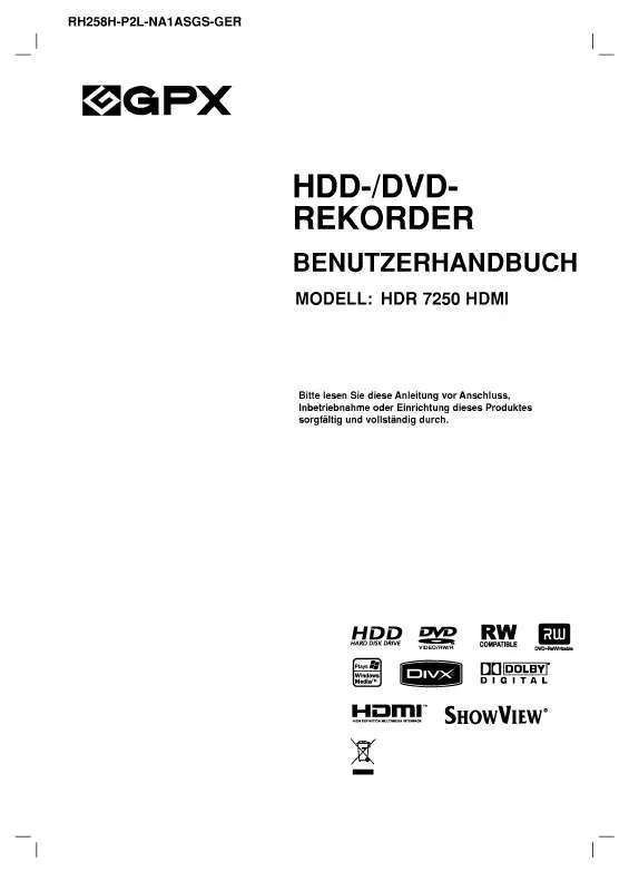 Mode d'emploi LG HDR 7250 HDMI