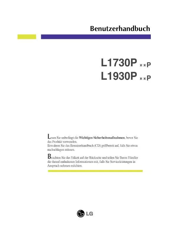 Mode d'emploi LG L1730PSUP