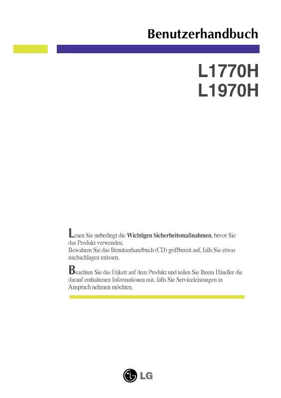 Mode d'emploi LG L1770H-BF