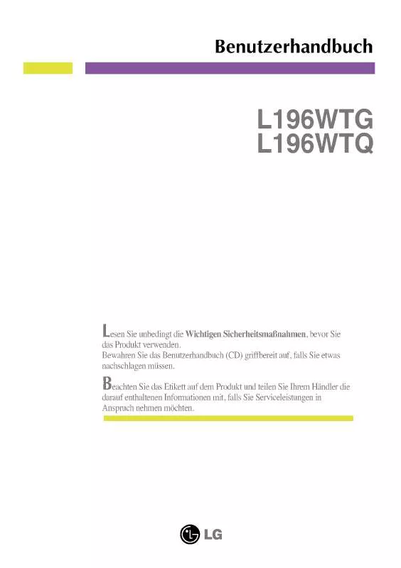 Mode d'emploi LG L196WTQ-BF