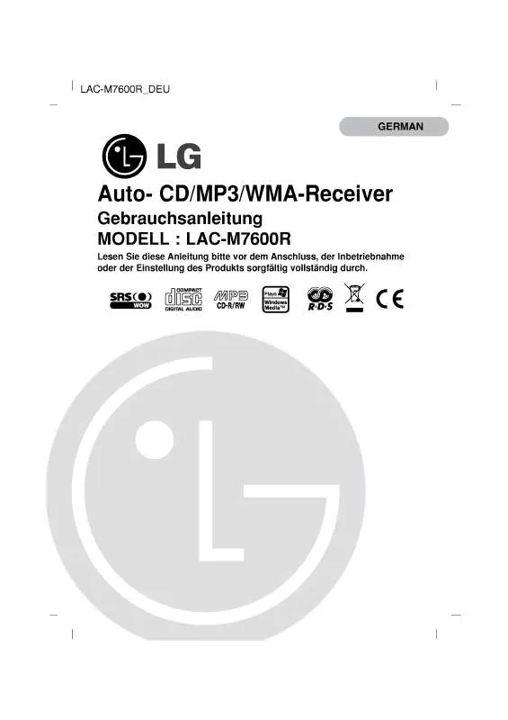 Mode d'emploi LG LAC-M7600R