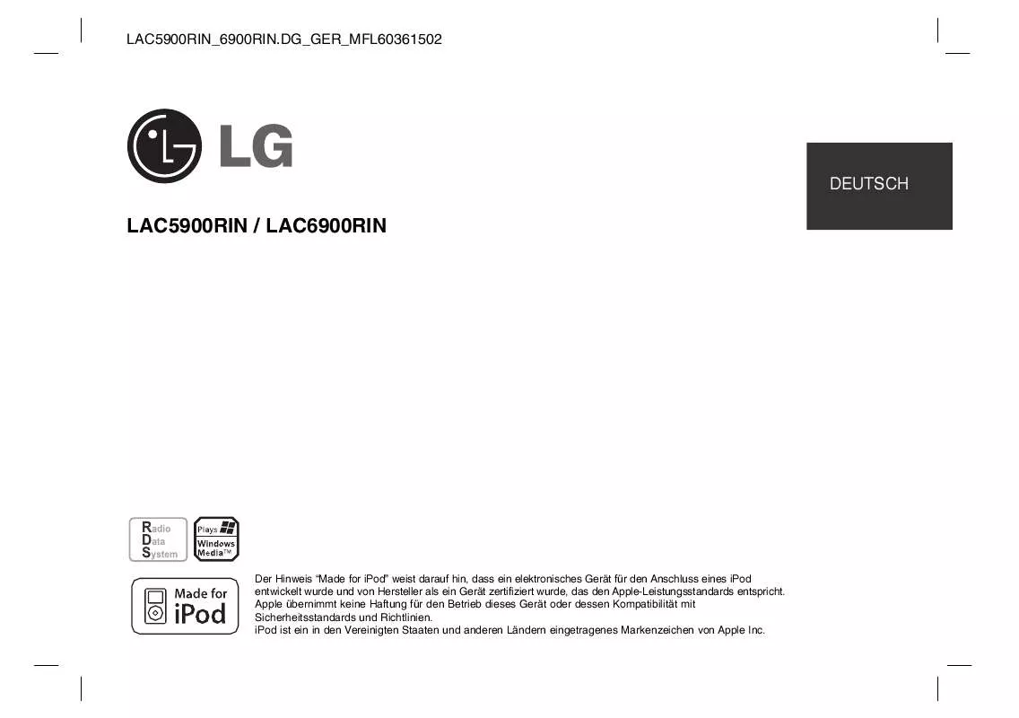 Mode d'emploi LG LAC5900RIN