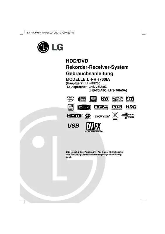 Mode d'emploi LG LH-RH760IA