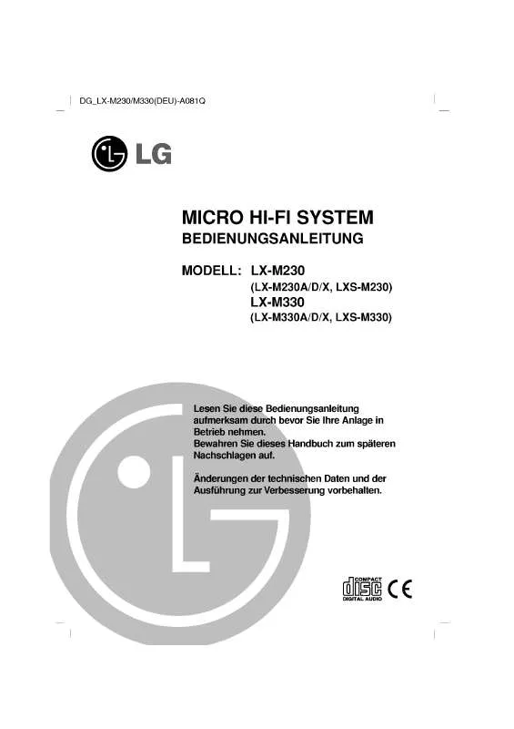 Mode d'emploi LG LX-M330D