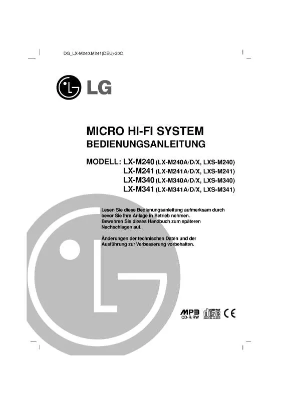 Mode d'emploi LG LX-M340D