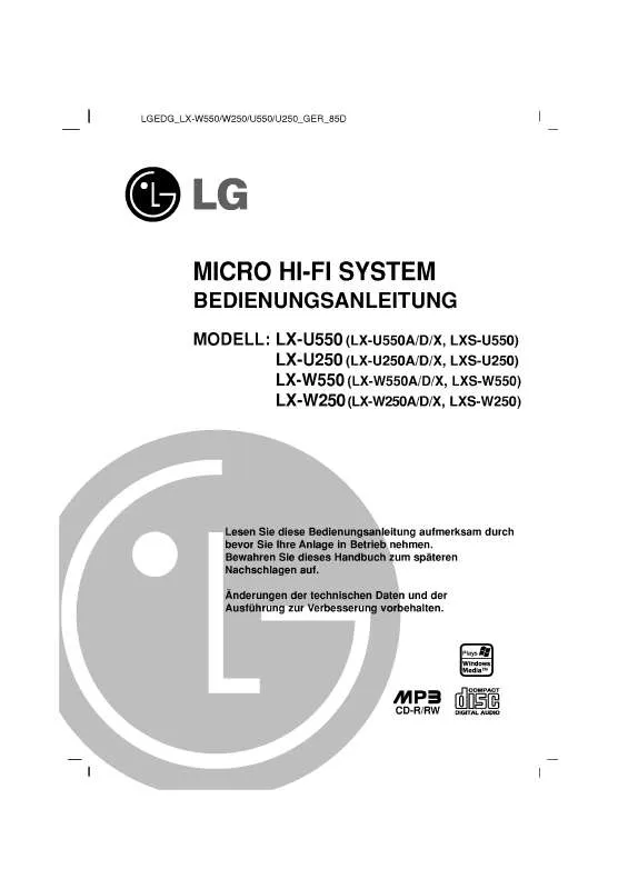 Mode d'emploi LG LX-U550D