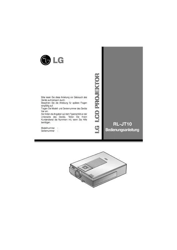 Mode d'emploi LG RL-JT10