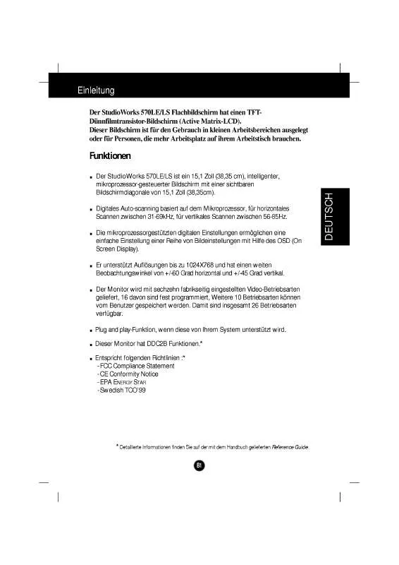 Mode d'emploi LG STUDIOWORKS 570LE-LB570D-EA-