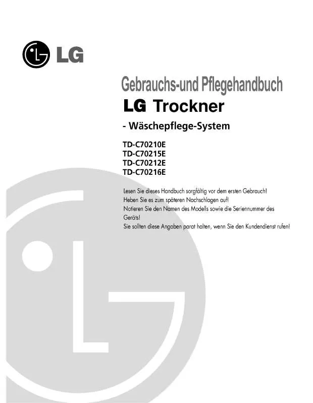 Mode d'emploi LG TD-C70215E