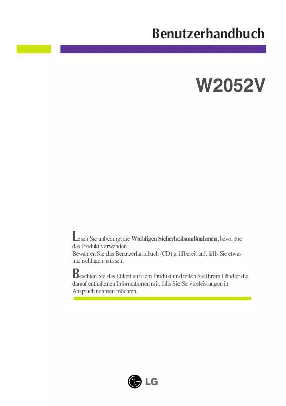 Mode d'emploi LG W2052V-PF