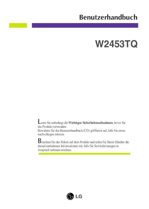 Mode d'emploi LG W2453TQ