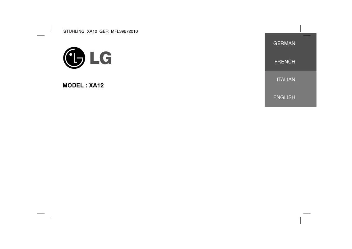 Mode d'emploi LG XA12