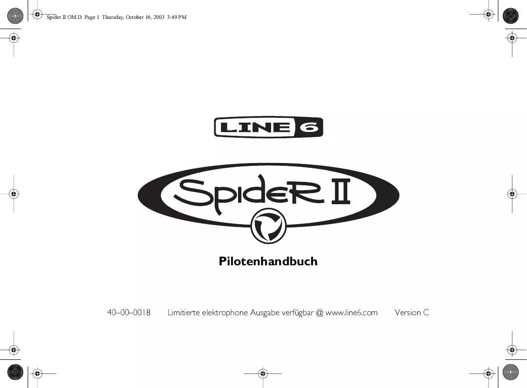 Mode d'emploi LINE 6 SPIDER II
