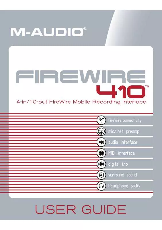 Mode d'emploi M-AUDIO FIREWIRE 410