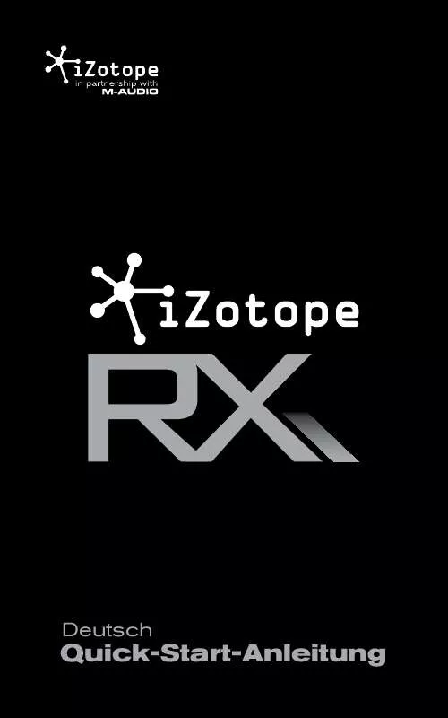 Mode d'emploi M-AUDIO IZOTOPE RX