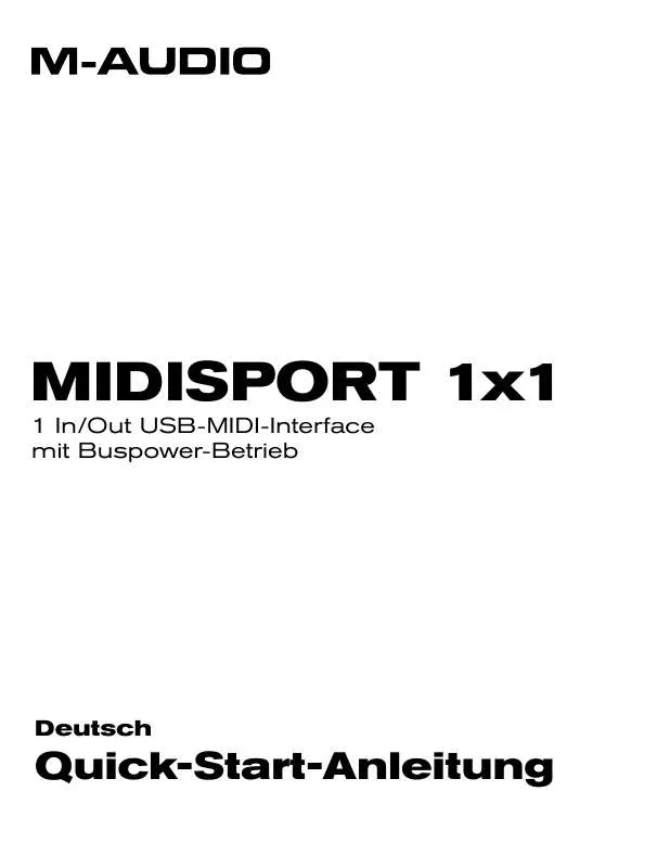 Mode d'emploi M-AUDIO MIDISPORT 1X1