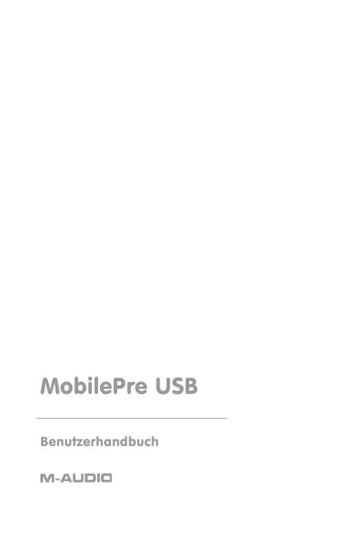 Mode d'emploi M-AUDIO MOBILEPRE USB