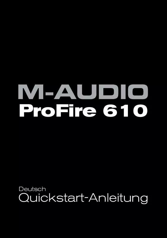 Mode d'emploi M-AUDIO PROFIRE 610