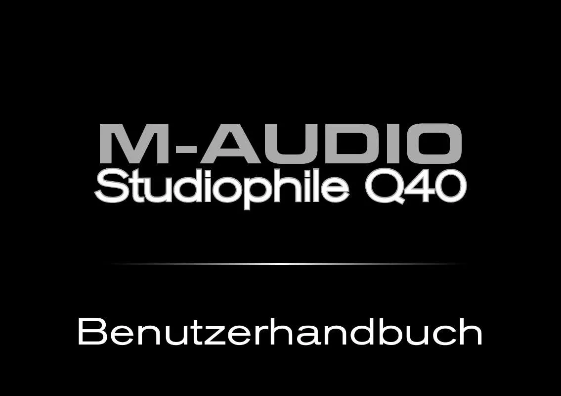 Mode d'emploi M-AUDIO STUDIOPHILE Q40