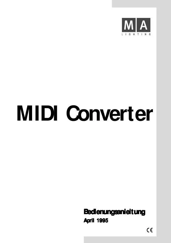 Mode d'emploi MA LIGHTING MIDI CONVERTER