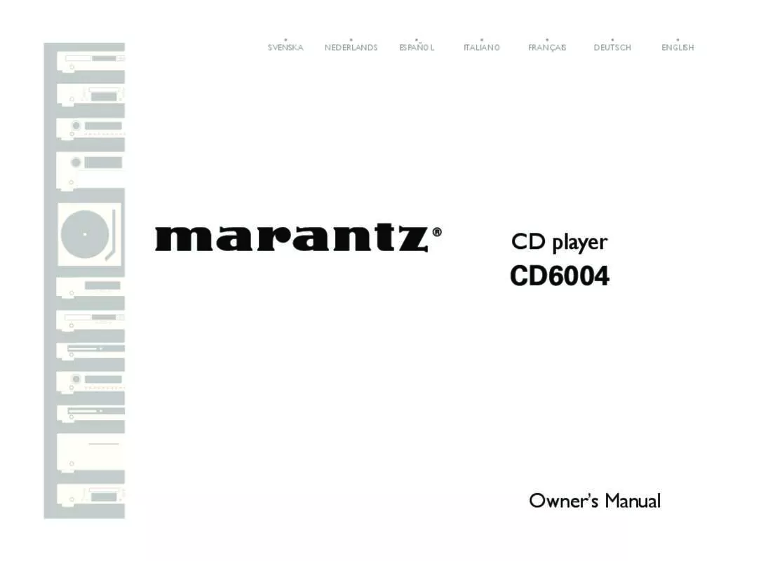 Mode d'emploi MARANTZ CD6004