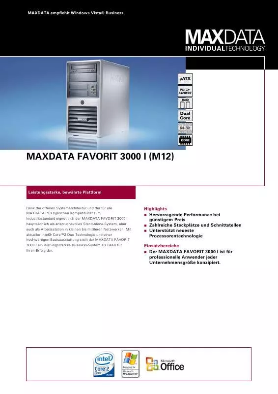 Mode d'emploi MAXDATA FAVORIT 3000 I M12