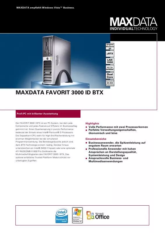 Mode d'emploi MAXDATA FAVORIT 3000 ID BTX