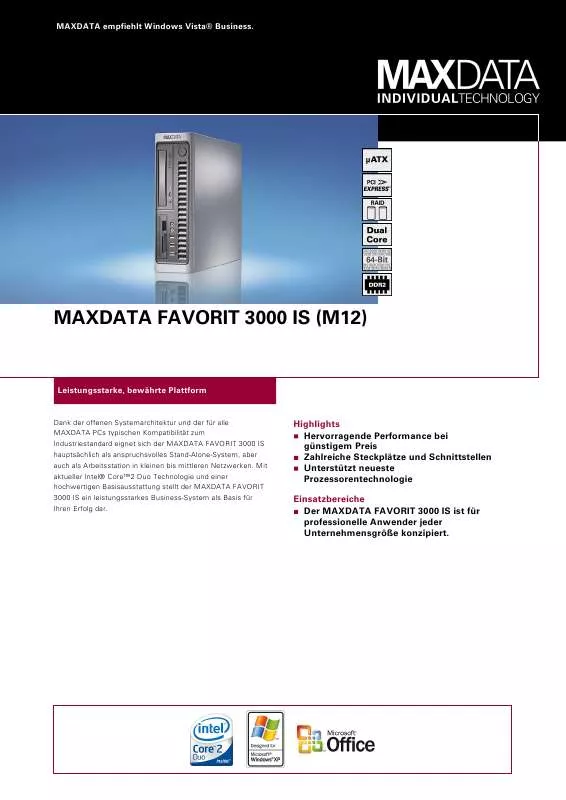 Mode d'emploi MAXDATA FAVORIT 3000 IS M12