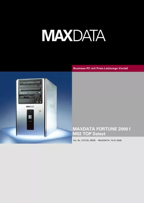 Mode d'emploi MAXDATA FORTUNE 2000 I M02 TOP SELECT