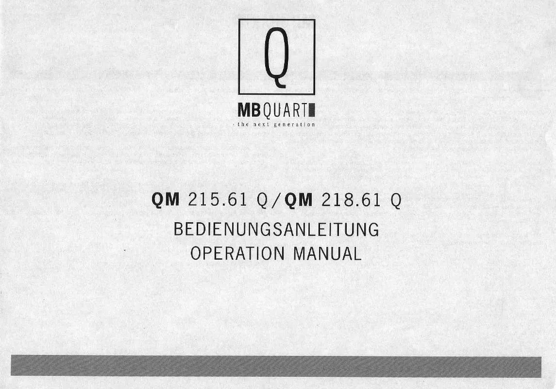 Mode d'emploi MB QUART QM 215.61Q