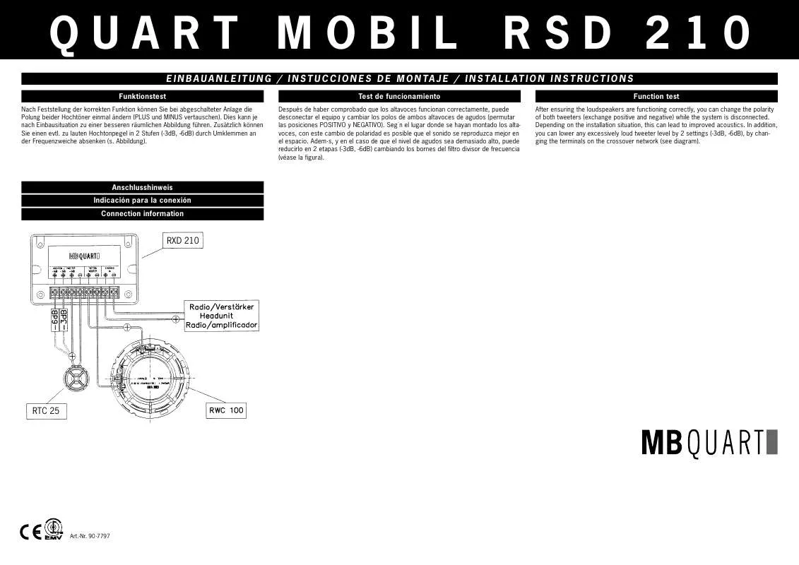 Mode d'emploi MB QUART RSD 210