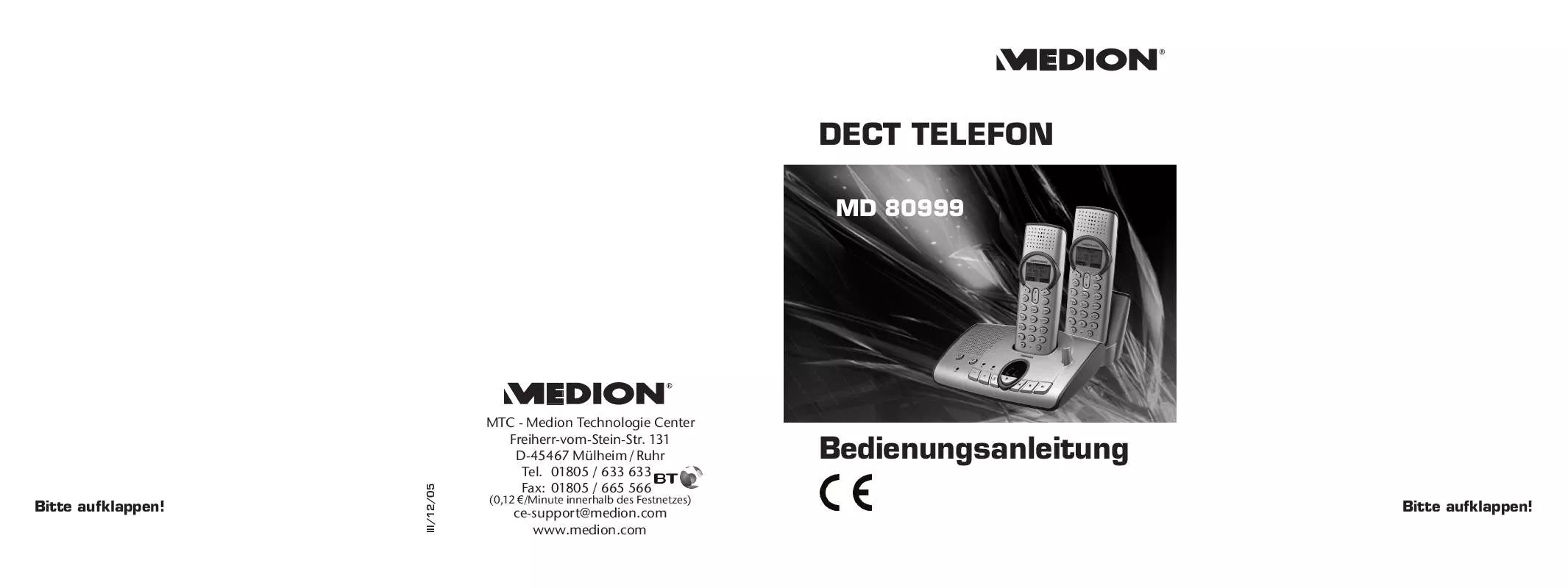 Mode d'emploi MEDION MD 80999