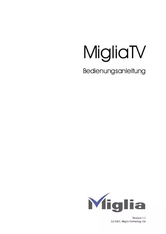 Mode d'emploi MIGLIA TVMAX