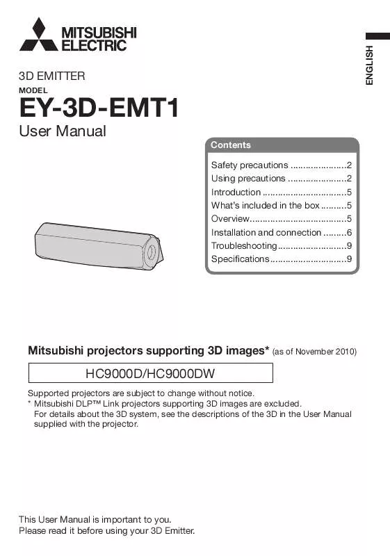 Mode d'emploi MITSUBISHI EY-3D-EMT1