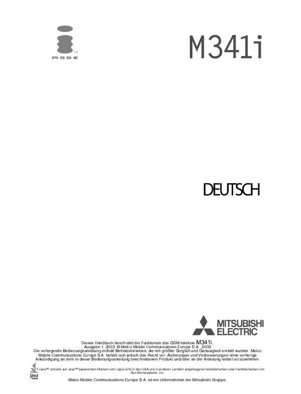 Mode d'emploi MITSUBISHI M341I